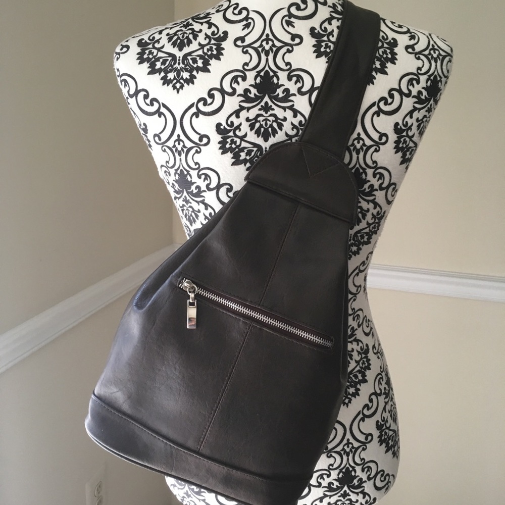Brown cross body bag
